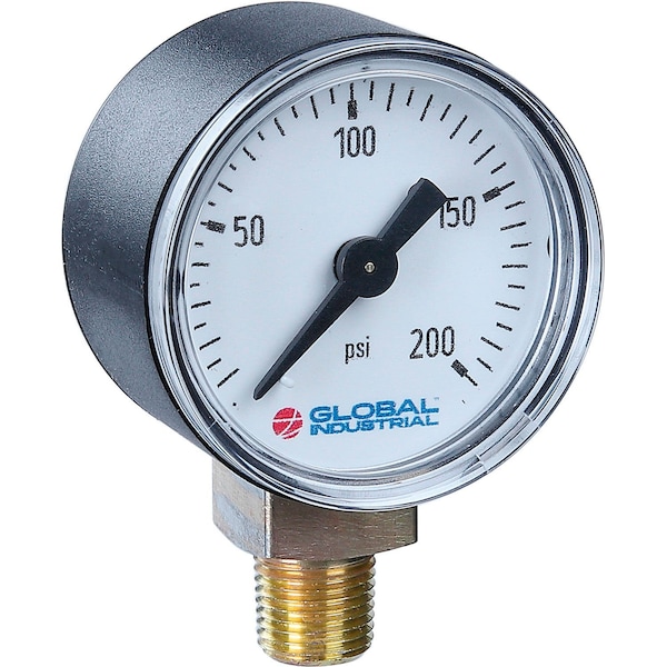 2 Pressure Gauge, 3000 PSI, 1/4 NPT LM, Plastic